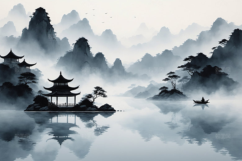 水墨意境国画装饰画