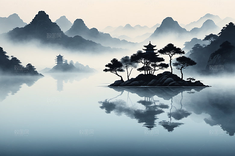 水墨高清细腻装饰画