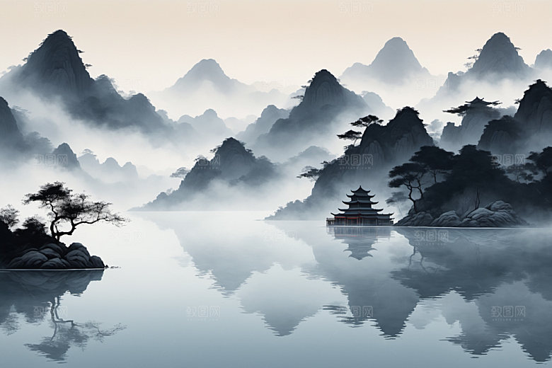 水墨意境细腻装饰画