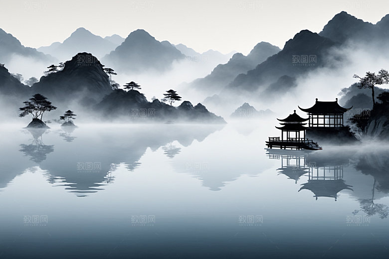 水墨唯美高清装饰画