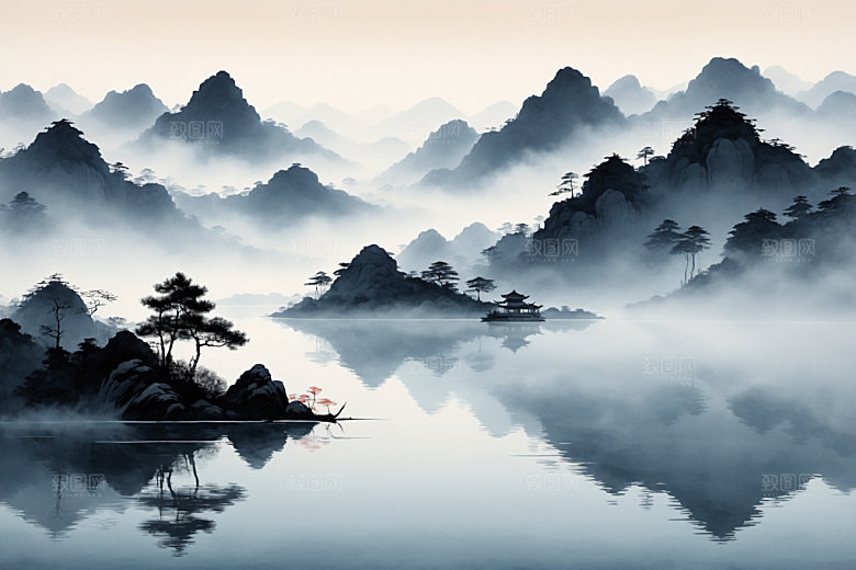 水墨细腻高清装饰画