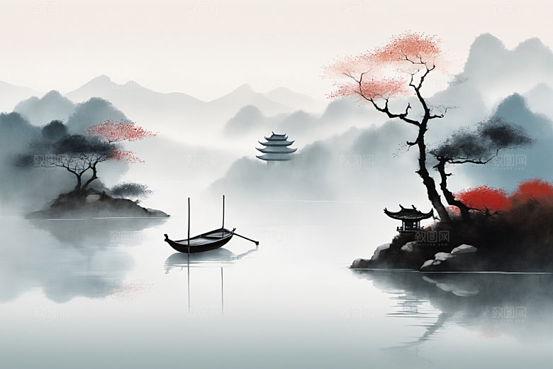 水墨国画唯美装饰画