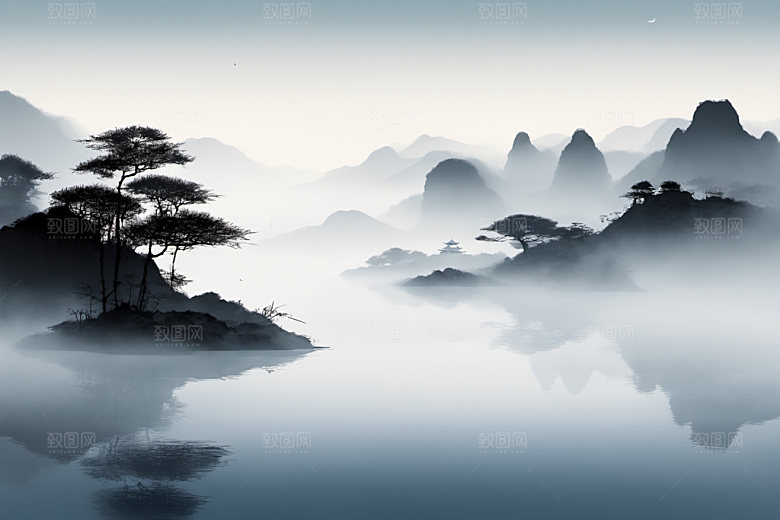 水墨唯美高清装饰画