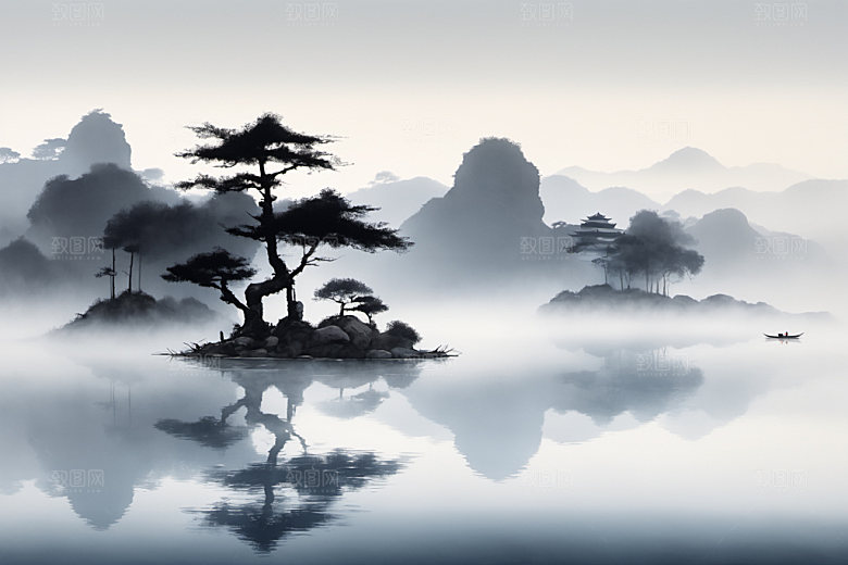 水墨唯美高清装饰画