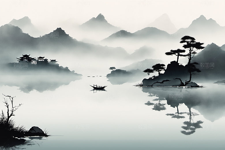 水墨中国风唯美装饰画
