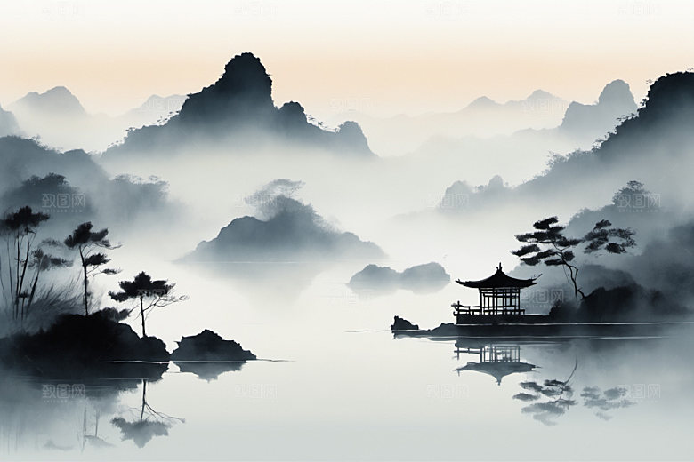 水墨高清细腻装饰画