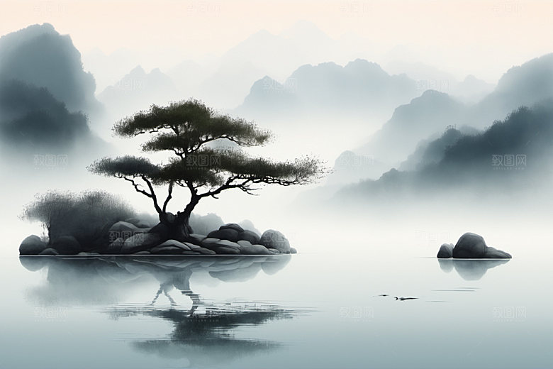 水墨国画意境装饰画