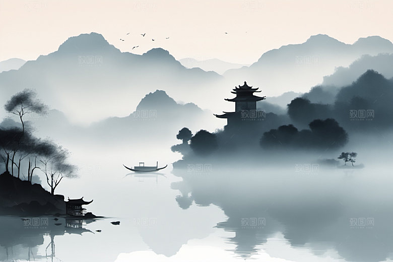 水墨唯美高清装饰画