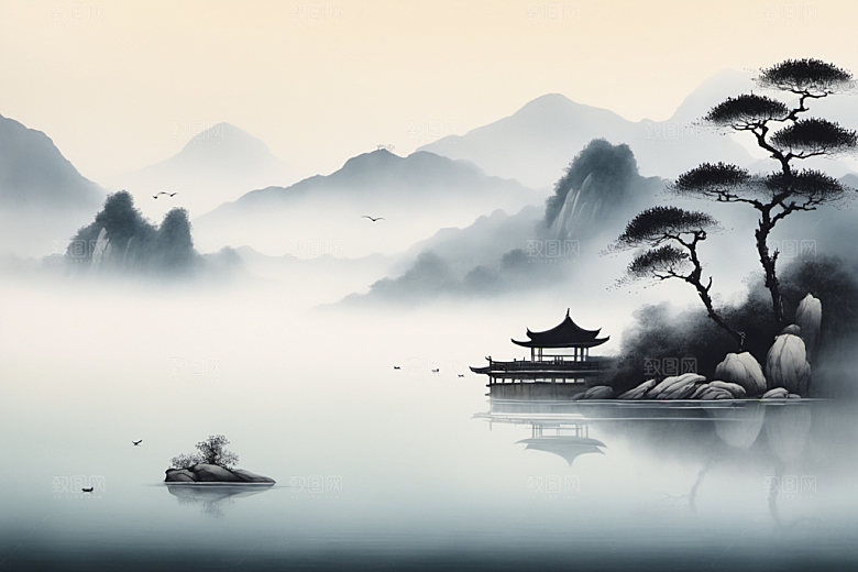 水墨国画高清装饰画