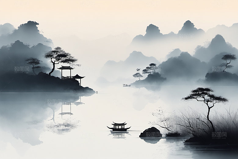 水墨意境唯美装饰画
