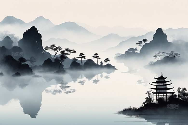 水墨国画意境装饰画