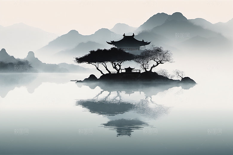 水墨细腻中国风装饰画