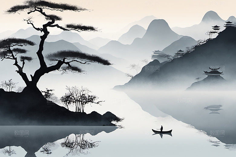 水墨高清唯美装饰画