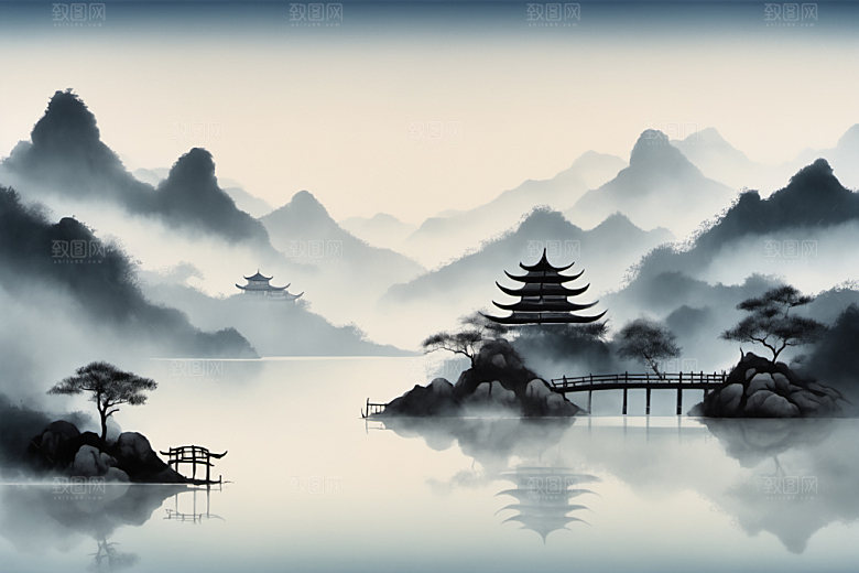 水墨高清唯美装饰画