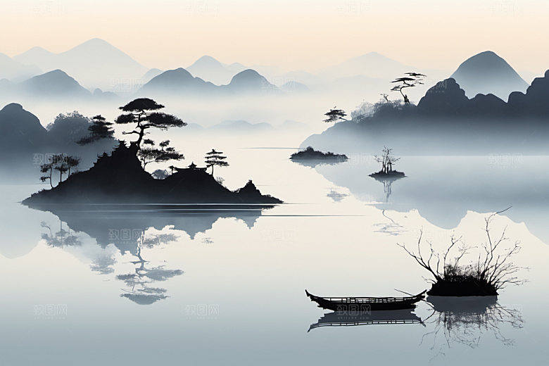 水墨细腻高清装饰画