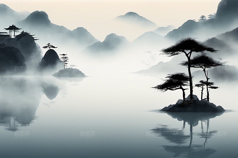 水墨国画高清装饰画
