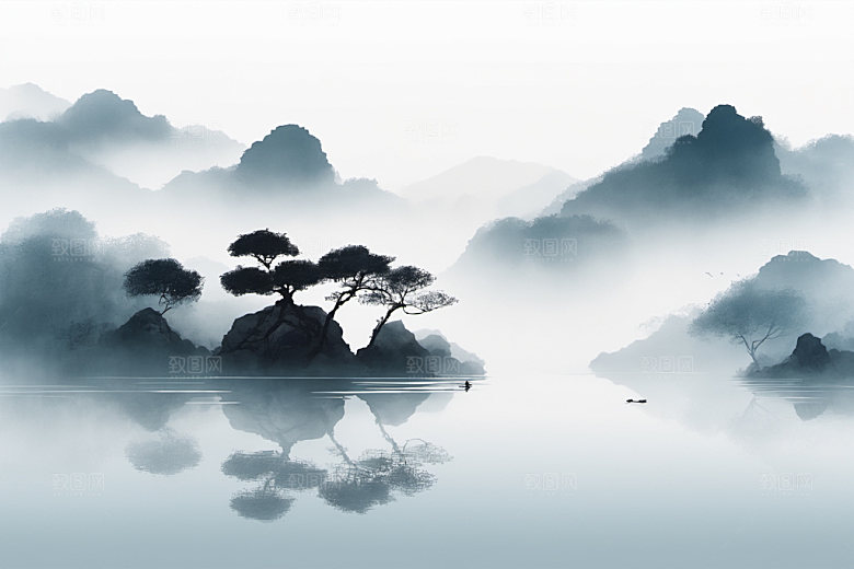 水墨唯美写意装饰画