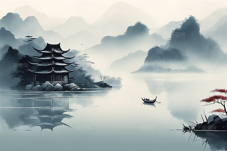水墨细腻写意装饰画