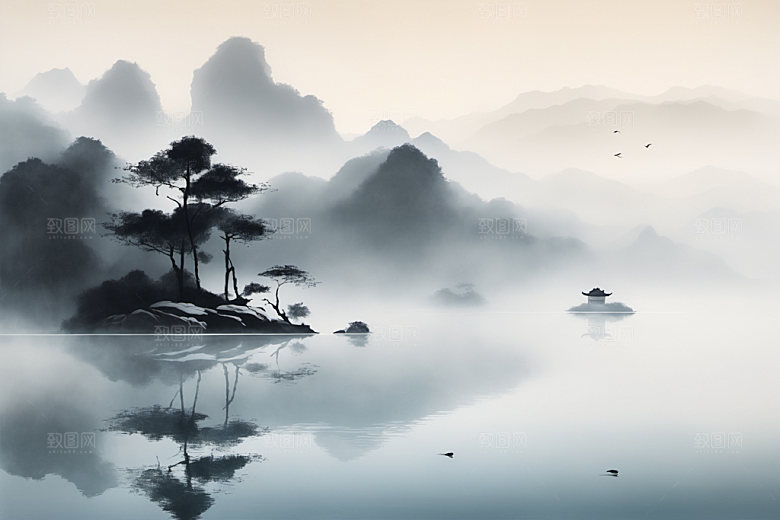 水墨意境国画装饰画