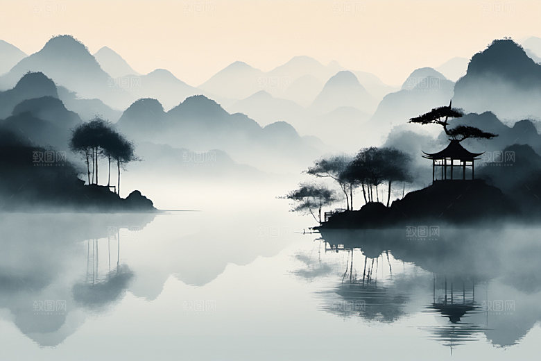 水墨中国风唯美装饰画