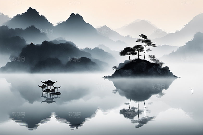 水墨高清国画装饰画