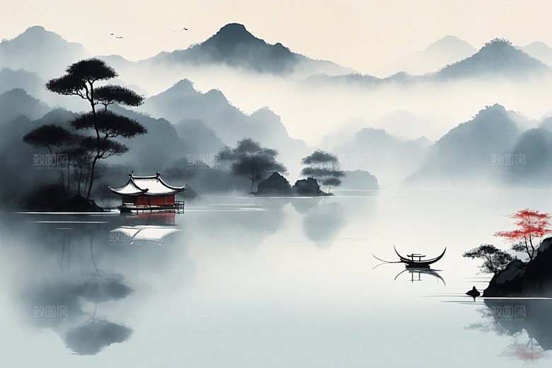 水墨高清意境装饰画