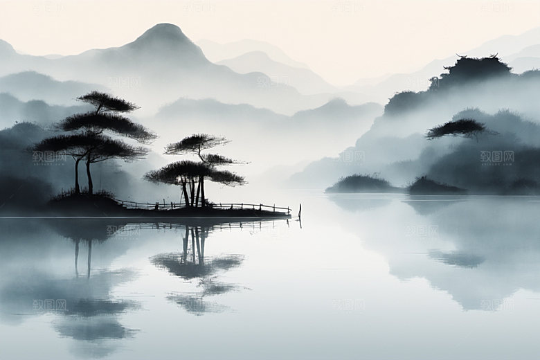 水墨唯美中国风装饰画