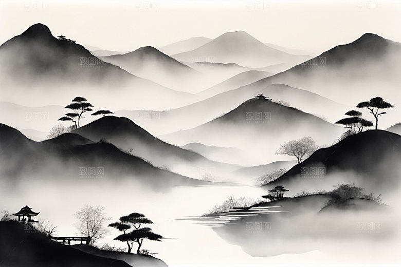 水墨高清意境装饰画