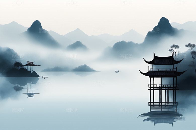 水墨意境国画装饰画