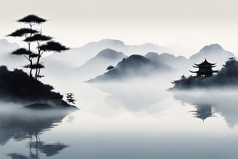 水墨唯美写意装饰画
