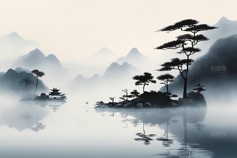 水墨山水高清装饰画
