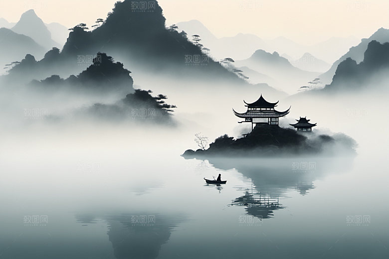 水墨高清国画装饰画