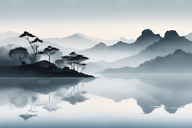 水墨唯美高清装饰画