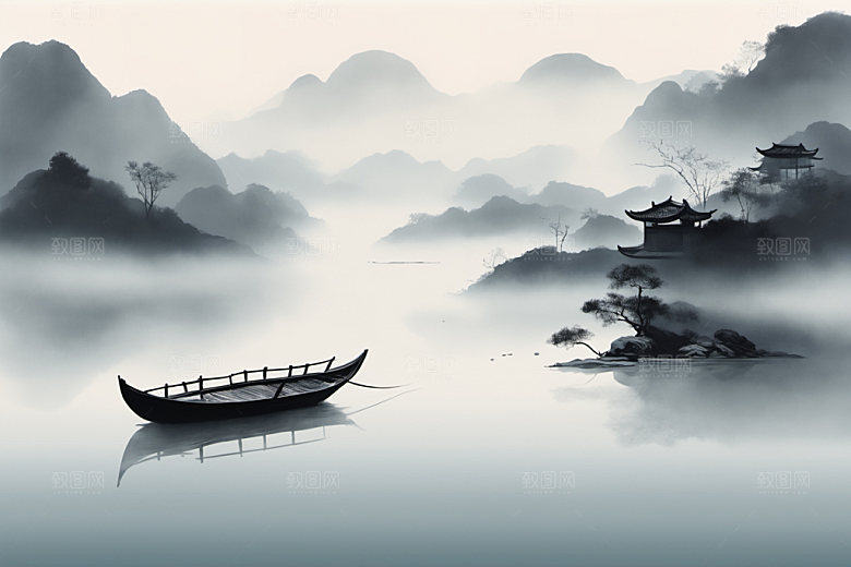 水墨细腻中国风装饰画