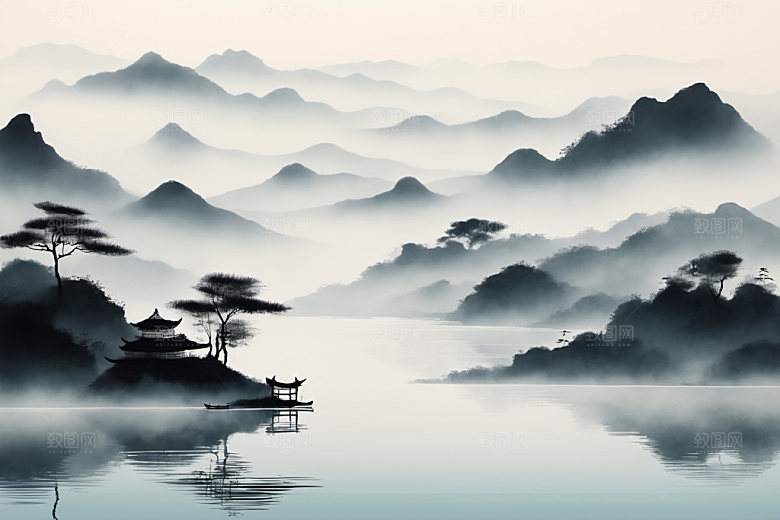 水墨中国风唯美装饰画