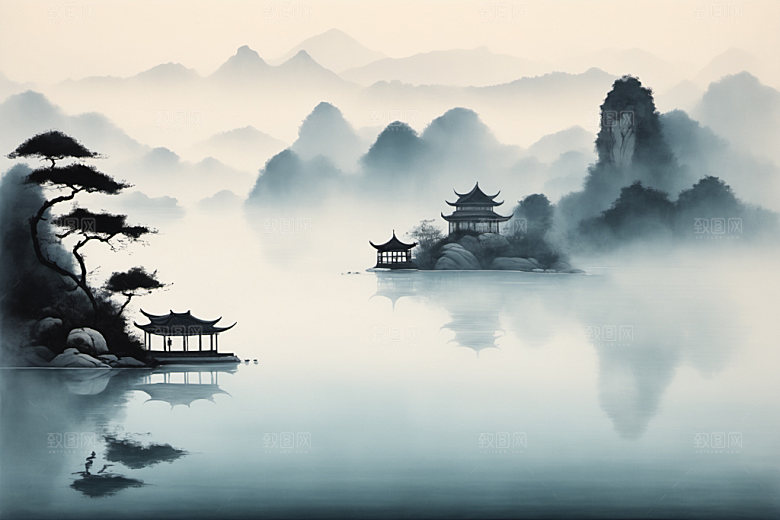 水墨高清国画装饰画