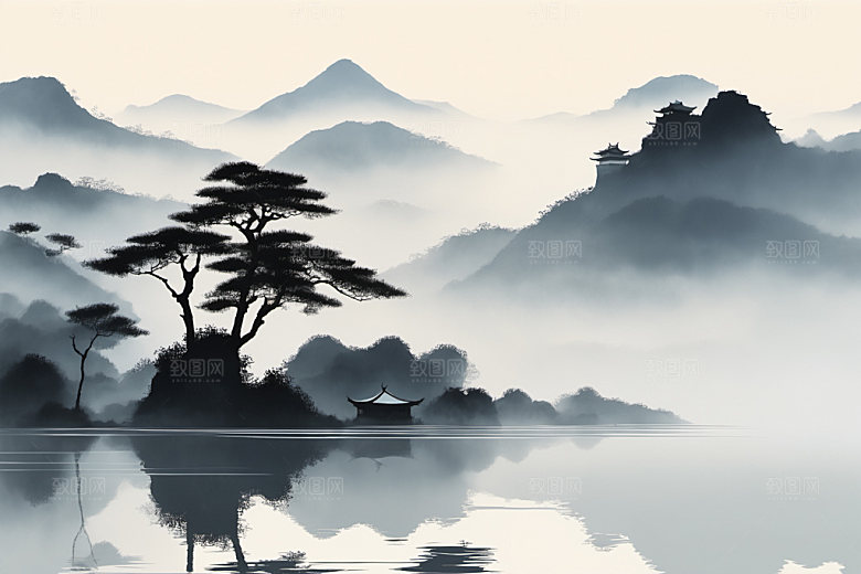 水墨意境国画装饰画