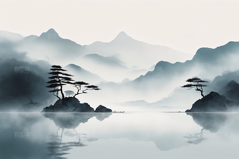 水墨唯美高清装饰画