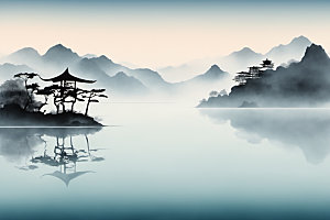 水墨写意细腻装饰画