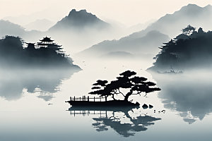 水墨高清意境装饰画