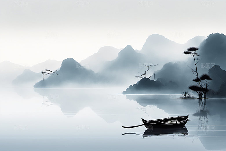 水墨细腻中国风装饰画