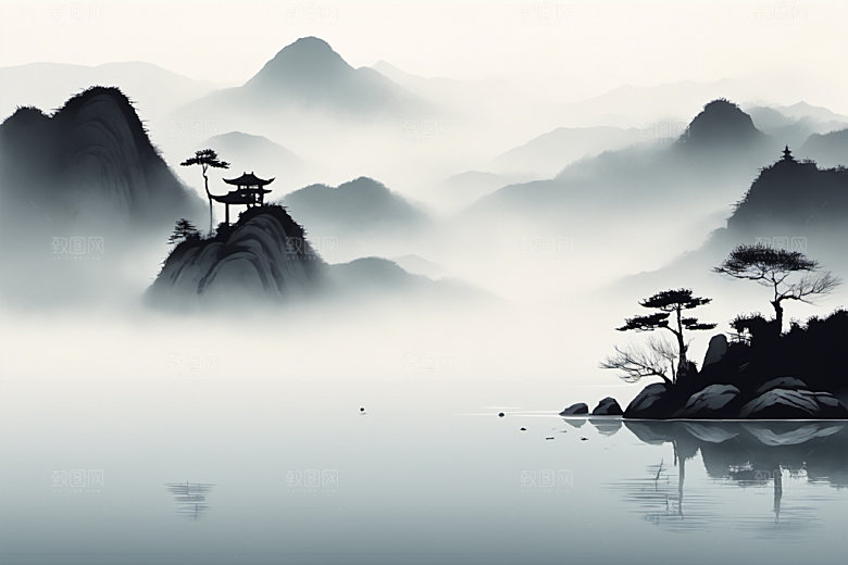 水墨细腻意境装饰画