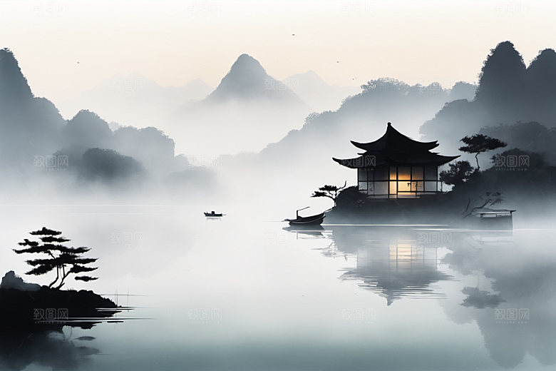 水墨意境国画装饰画