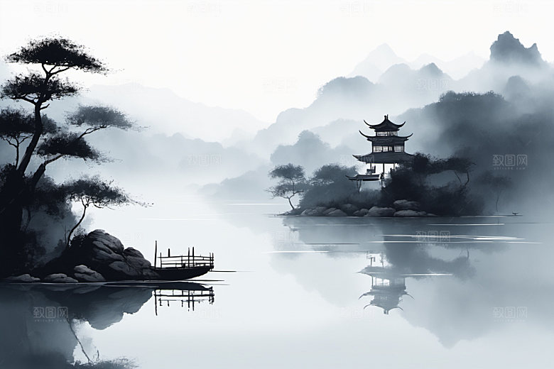 水墨唯美写意装饰画