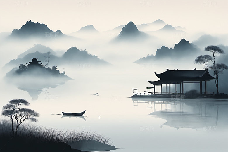水墨高清国画装饰画