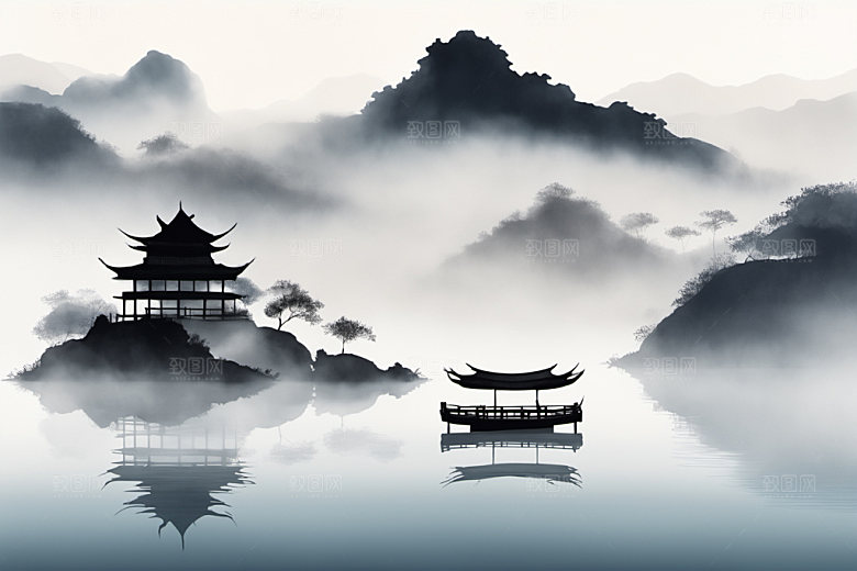 水墨高清国画装饰画