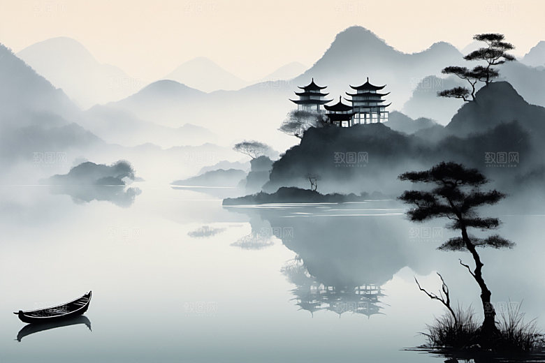 水墨高清细腻装饰画