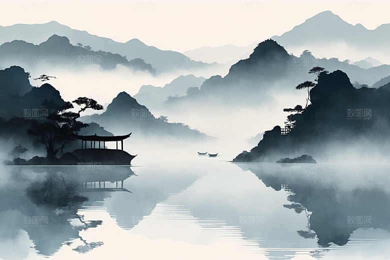 水墨写意细腻装饰画