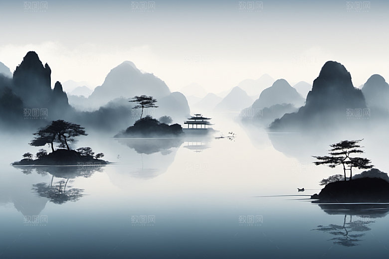 水墨细腻意境装饰画