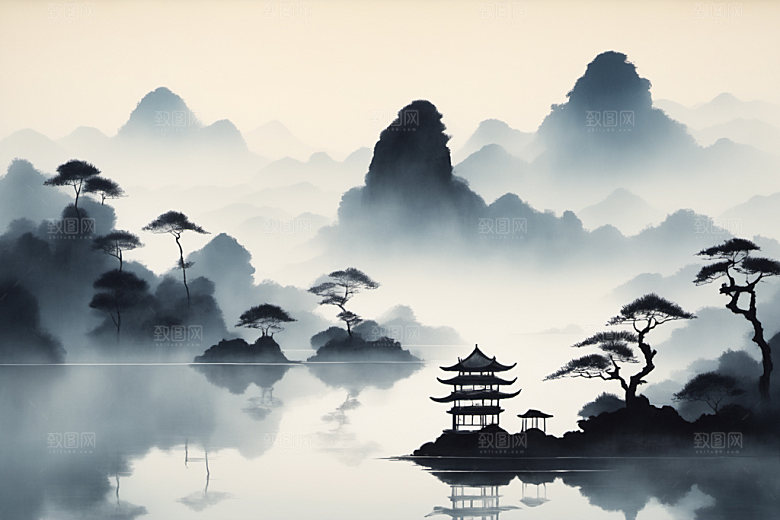水墨意境高清装饰画